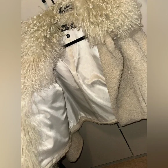 RARE OPENING CEREMONY Patchwork Shearling Jacket 100% Shearling Lamb Size medium - Picture 7 of 11